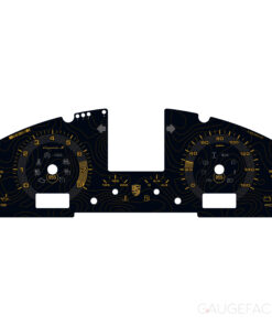 Custom Order: Porsche Cayenne S 955 Base Instrument Face – EU-spec – Topography Design – Black / Golden – Custom Logotype