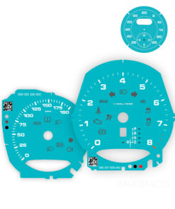 Porsche 981 Boxster / Cayman 2.7L Gauge Faces – PDK – US – Miami Blue – Sport Chrono