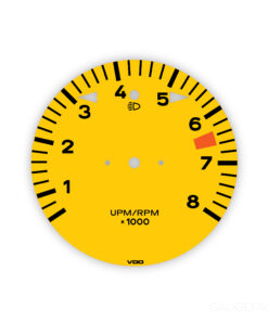 For Porsche 911 / 911S / Carrera 2.7 (1974-1977): Gauge Face Tachometer - 8000 RPM - Speed Yellow