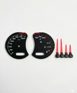 For Porsche 911 996 (Gen 2): Gauge Faces Outer Elements – Manual – US – Black / Four Main Needles – Red