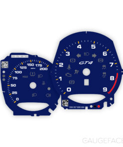 For Porsche 718 / 981 Cayman GT4: Gauge Faces – OPTIONS - Gentian Blue