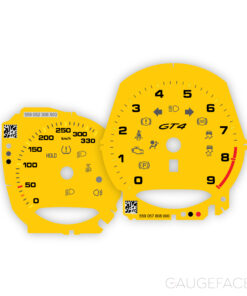 For Porsche 718 / 981 Cayman GT4: Gauge Faces – OPTIONS - Speed Yellow