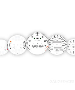 Custom Order: For Porsche 911 993: Gauge Faces Set – 180 mph / 300 km/h – White – Stealth Edition – RWB Logotype