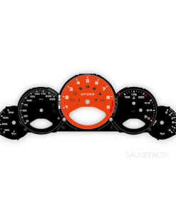 For Porsche 911 997 GT3 / GT3RS: Gauge Faces - OPTIONS - Black with Orange Tachometer