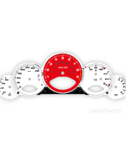 For Porsche 911 997 GT3 / GT3RS: Gauge Faces - OPTIONS - White with Red Tachometer