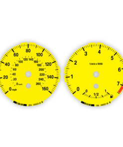 BMW E82 128i Gauge Faces - 160 mph / 260 km/h - 7500 RPM - Yellow