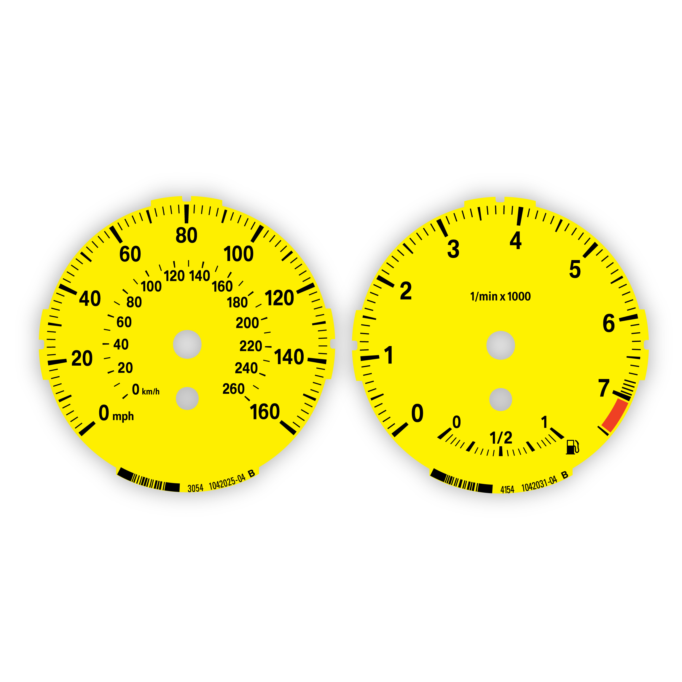 BMW-e82-128i-gauge-faces-set--Yellow