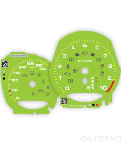 For Porsche 718 Cayman GT4RS: Gauge Faces - OPTIONS - Acid Green