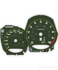 For Porsche 718 Cayman GT4RS: Gauge Faces - OPTIONS - Olive
