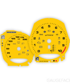 For Porsche 718 Cayman GT4RS: Gauge Faces - OPTIONS - Speed Yellow