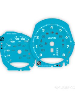 For Porsche Macan GTS (2021-): Gauge Faces - OPTIONS - Miami Blue