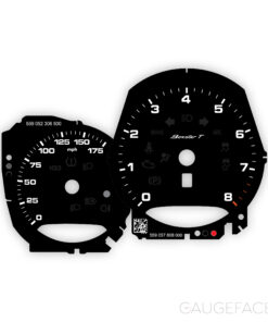 For Porsche 718 Boxster T 2.0: Gauge Faces - OPTION - Black