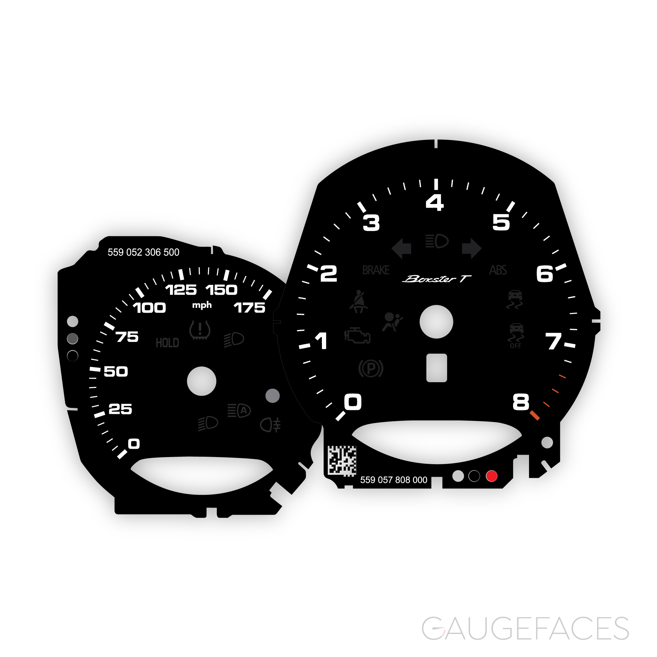 Porsche-718-Boxster-T-gauge-faces-set---black---US-manual