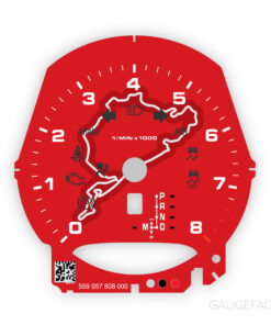 Custom Order: Porsche 718 Gauge Face Tachometer - Nurburgring Edition - Red
