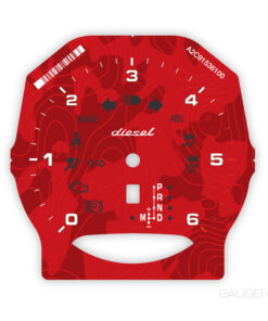 For Porsche 958 Cayenne / 970 Panamera Diesel: Gauge Face Tachometer - Topographical Map - Red