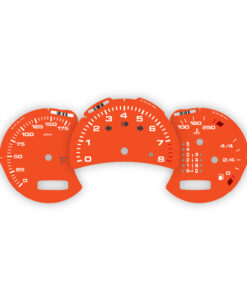 For Porsche Boxster 986 (Gen 1&2): Gauge Faces - OPTIONS – Lava Orange (Blockstyle Font)