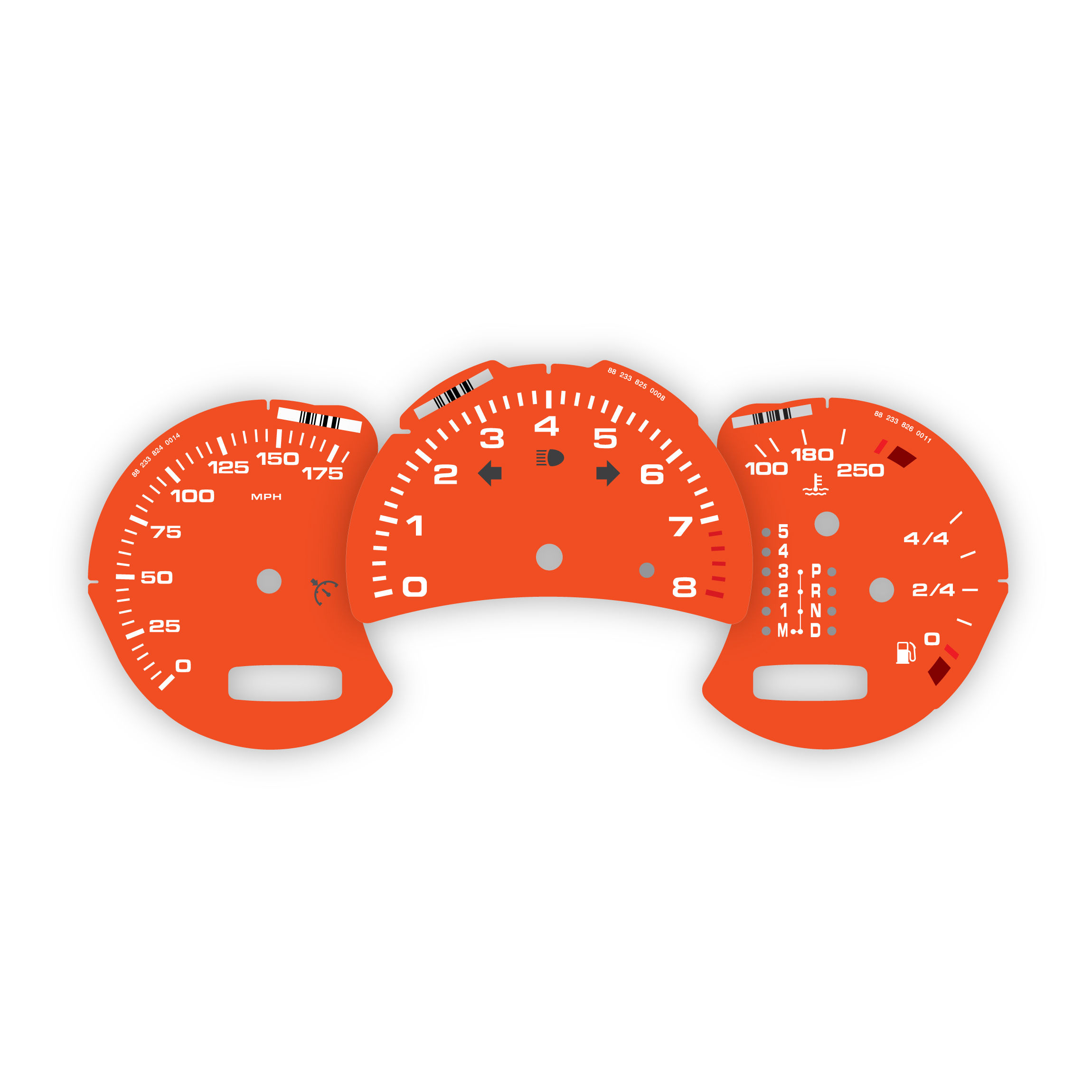 Porsche-986-boxster-gauge-faces---lava-orange-Blockstyle-font