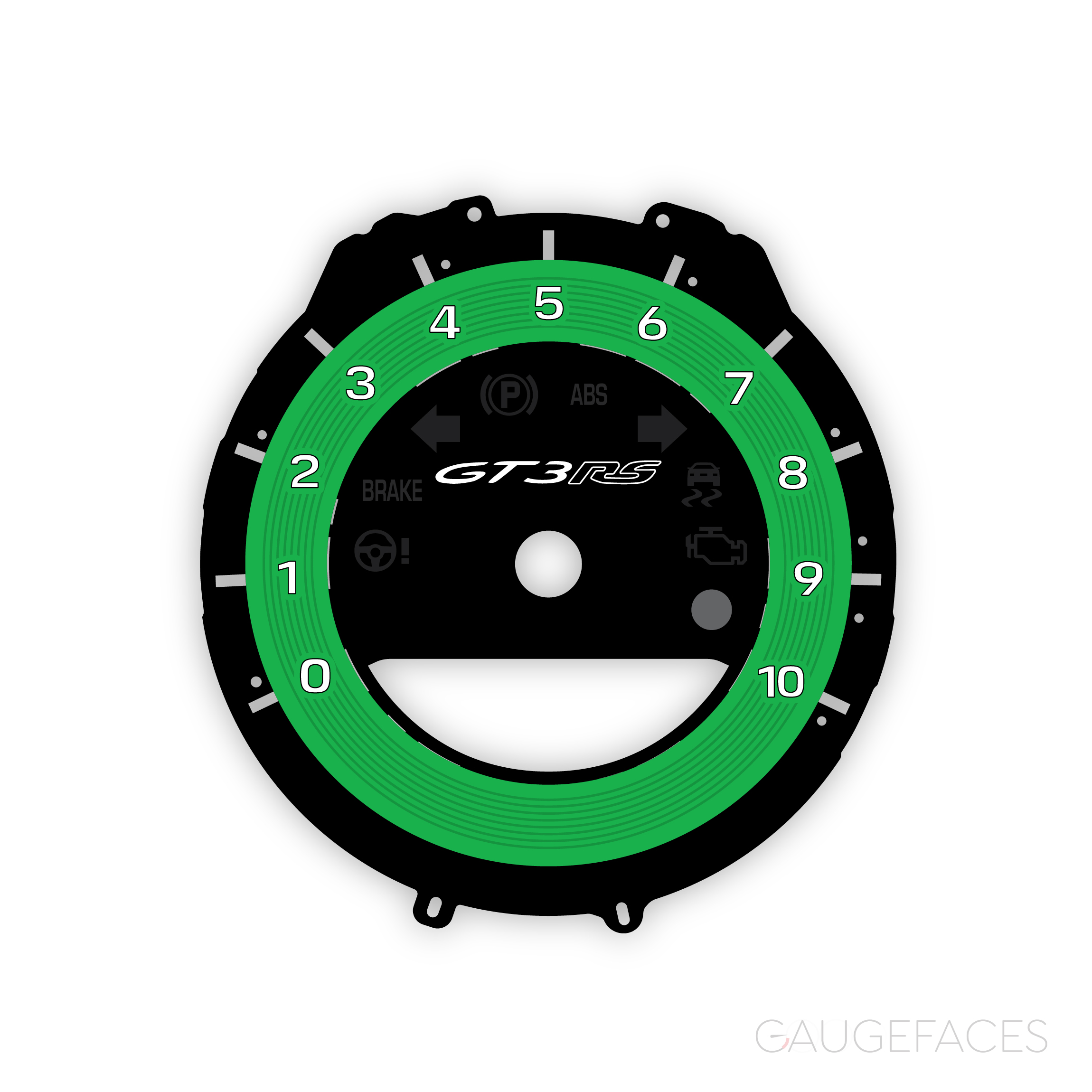 Porsche-992-GT3RS-gauge-face-tachometer---green---us