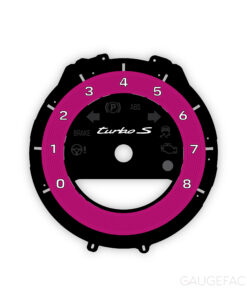 For Porsche 911 992 Turbo S: Gauge Face Tachometer - Ruby Star Solid Accent Track