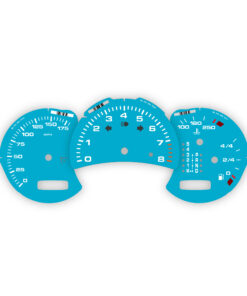For Porsche Boxster 986: Gauge Faces Set - OPTIONS – Miami Blue (Blockstyle Font)