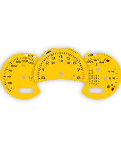 For Porsche Boxster 986: Gauge Faces Set - OPTIONS – Speed Yellow (Blockstyle Font)