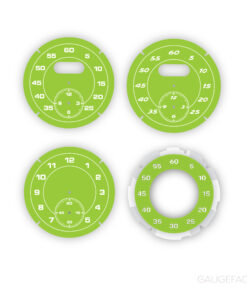 For Porsche Sport Chrono: Gauge Face – OPTIONS (Clock, Stopwatch, Compass) – Acid Green
