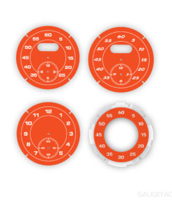 For Porsche Sport Chrono: Gauge Face – OPTIONS (Clock, Stopwatch, Compass) – Lava Orange