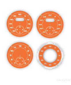 For Porsche Sport Chrono: Gauge Face – OPTIONS (Clock, Stopwatch, Compass) – Papaya Orange
