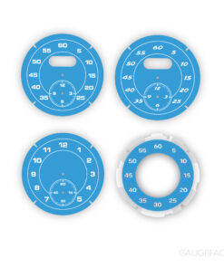 For Porsche Sport Chrono: Gauge Face – OPTIONS (Clock, Stopwatch, Compass) – Riviera Blue