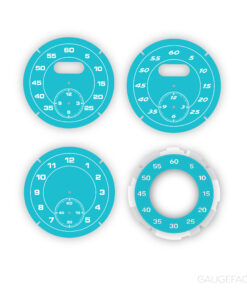 For Porsche Sport Chrono: Gauge Face – OPTIONS (Clock, Stopwatch, Compass) – Miami Blue