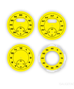 For Porsche Sport Chrono: Gauge Face – OPTIONS (Clock, Stopwatch, Compass) – Racing Yellow