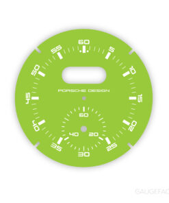 For Porsche Dashboard Clock: Sport Chrono Gauge Face - Porsche Design Subsecond Chronograph - Acid Green