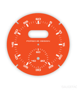For Porsche Dashboard Clock: Sport Chrono Gauge Face - Porsche Design Subsecond Chronograph - Orange
