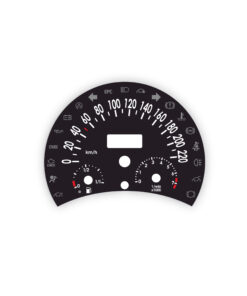 For (2002-2005) Volkswagen Beetle: Gauge Face - 220 km/h – Black