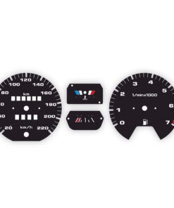 For (2002-2005) Volkswagen Golf 2: Gauge Face – 220 km/h – Black