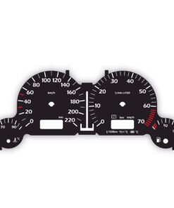 For (1994–1997) Volkswagen Golf 3: Gauge Face – 220 km/h – Black
