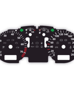 For (1997–2000) Volkswagen Golf 4: Gauge Face – 260 km/h – Black