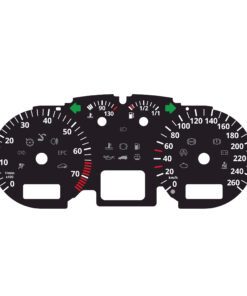 For (2000–2006) Volkswagen Golf 4: Gauge Face – 260 km/h – Black