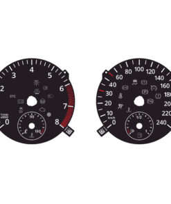 For (2009–2017) Volkswagen Polo (6R/6C): Gauge Face – 240 km/h — Petrol/Gas Edition – Black