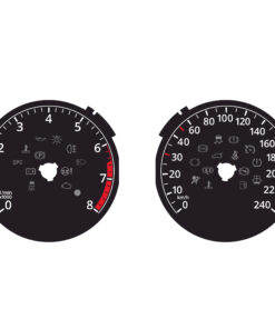 For (2009–2017) Volkswagen Polo (6R/6C): Gauge Face – 240 km/h – Black (Copy)