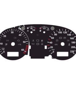 For (1996–2003) Volkswagen Transporter T4 Gauge Face – 220 km/h – Black