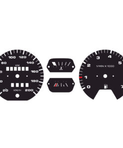 For (1983–1991) Volkswagen Golf 2 (GL / GX) : Gauge Face – 200 km/h - Petrol – Black