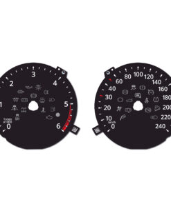 For (2015–2019) Volkswagen Caravelle / Transporter / Multivan T6 - Diesel/TDI - Basic -  Gauge Face – 240 km/h – Black - EU