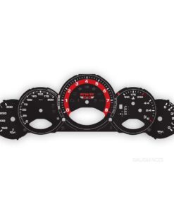 Collaboration Product: For Porsche 911 997 (Gen 2): Gauge Faces Set – Black / Guards Red Solid Accent Track – Custom Logotype