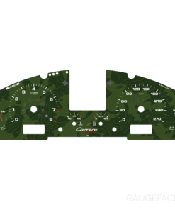 B2B: For Porsche Cayenne 955 / 957 Base: Gauge Face – EU-Spec – Dark Green Topographical Map – Custom Logotype