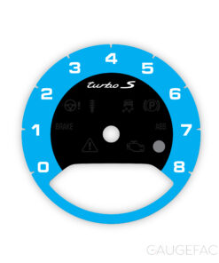 Porsche 971 Panamera / E3 Cayenne Turbo S: Gauge Face Tachometer – Black / Blue