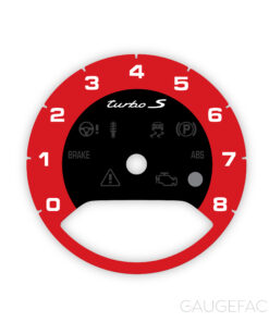 Porsche 971 Panamera / E3 Cayenne Turbo S: Gauge Face Tachometer – Black / Red