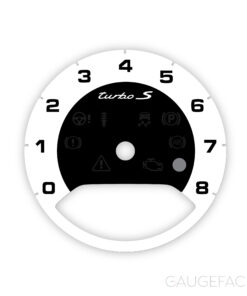 Porsche 971 Panamera / E3 Cayenne Turbo S: Gauge Face Tachometer – Black / White