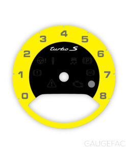 Porsche 971 Panamera / E3 Cayenne Turbo S: Gauge Face Tachometer – Black / Yellow
