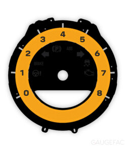 Custom Order: Porsche 992 Gauge Face Tachometer - Yellow (sport chrono color match)